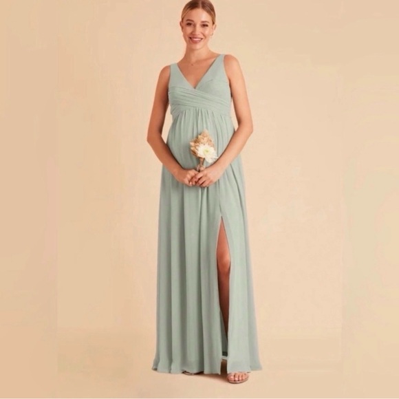 Birdy Grey LAURIE EMPIRE DRESS CHIFFON SAGE Bridesmaid Wedding NEW NWT Medium